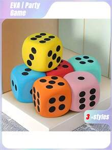 3.8-8cm Large Foam Dice, Party Game Dice, Perfect Gift For Birthdays, Halloween And Christmas (Random Colors) - Multicolor - View 4
