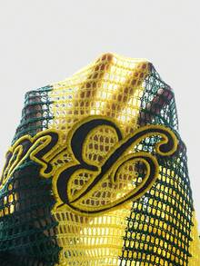 ROMWE MEN Prep Men's Casual Hollow-Out Knitted Letter Embroidery Short Sleeve Top, Summer - Green - View 8