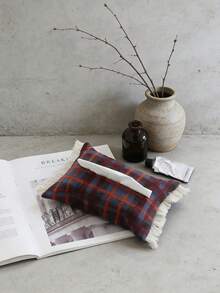 Cirelle Hộp đựng khăn giấy viền tua rua kẻ caro, hộp đựng khăn giấy bằng vải trang trí với thiết kế dệt cổ điển, hộp đựng khăn giấy hình chữ nhật thời trang cho bàn trang điểm, bàn cà phê, bàn làm việc văn phòng và nội thất xe hơi, món quà tân gia, sinh nhật và quà tặng chủ nhà hoàn hảo cho bạn bè, gia đình, những người đam mê trang trí nhà cửa và những người yêu thích phong cách tối giản, mùa xuân đến mùa hè. - Hộp khăn giấy - Xem 9