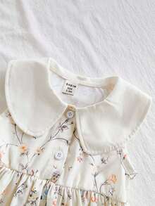 Vintaside Kids Newborn Baby Girl Ditsy Floral Dress, Soft Fabric, Countryside Style, Fashionable, Elegant, Cute, Suitable For Spring/Summer - Multicolor - View 4