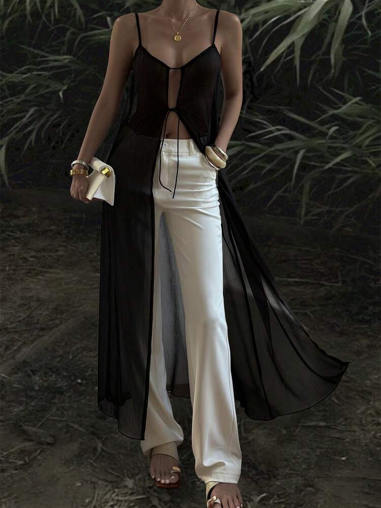 Tall Women's Sleeveless Casual Cardigan Top