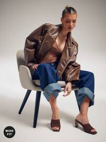 SHUZIA Women's Wide Fitting Breathable Woven Coffee Open-Toe Cushioned Mid-Heel Mules – Lightweight, & Easy To Pair - Brown - View 5