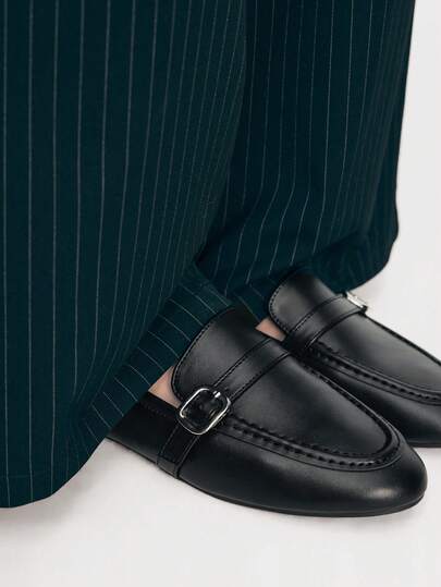 Mnmlis 女士休闲搭扣平底鞋，日常百搭