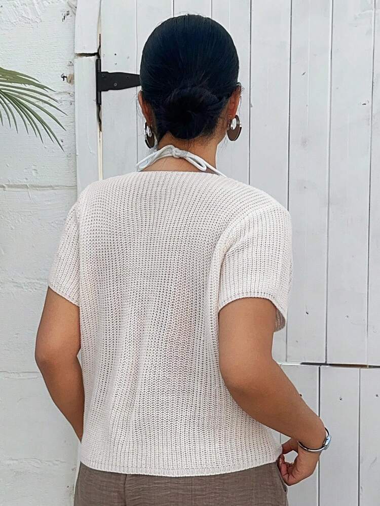 Dazy Plus Plus Size Women Casual Solid Color Simple Knit Top