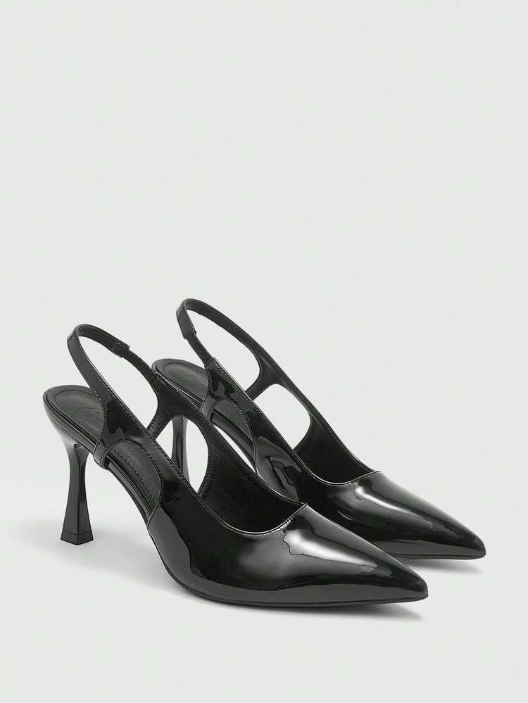 CUCCOO BIZCHIC Nude Color Patent Leather Stiletto High Heel Women Pumps