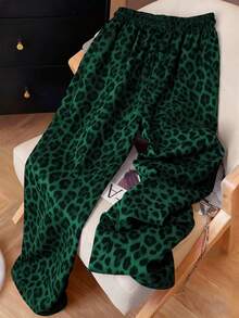 Resyla Y2K Retro American Fashion Street Chic Leopard Print Women Sweatpants - Dark Green - View 2