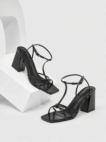 CUCCOO SZL Women Heeled Sandals Valentine's Day - Black PU - View 2