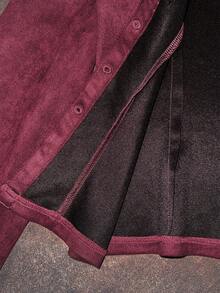 Slaydiva 2025 Autumn/Winter New Music Festival, Easter, Holiday, Western, Nomadic Style, Birthday Party, Graduation Season, Student Wear, Daily Casual, Vacation, Cruise Travel, Beach, Sunbathing, Viral , Street Style, Fashion, Sexy Lady, Basic, Letter, Rhinestone Print, Faux Fur & Suede Patchwork Women Fitted Jacket - Purple - View 6