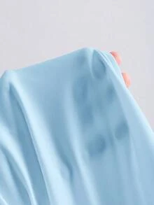 Sweetra Women's Retro Sexy Bodysuit, Fitted Slimming Elegant High-End Comfortable Versatile Fashionable White Bodysuit - Blue - View 7