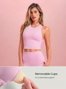 GLOWMODE Intertwine Tank Top Bra Low Impact Yoga Daily - Pink - View 2