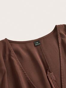 Maija 2026早春大码女装蝙蝠袖上衣，优雅宽松版型，适合万圣节、圣诞节、冬季、工作、办公室、职业女性、日常穿着，棕色上衣，春夏春季情人节狂欢节女装派对海滩婚礼度假休闲装。 - 棕色 - 查看 8