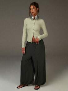 Athîral 女士条纹印花长袖休闲T恤 - 綠色 - 查看 4