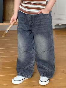 DAZY Girls Young Girl Casual Split Design Wide Leg Jeans Pants - Blue - View 5