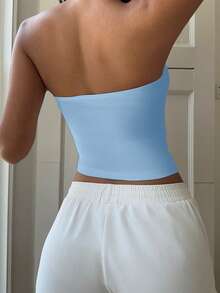 Aloruh 女士休闲百合花图案抹胸露脐上衣，适合夏季、海滩度假、音乐节等场合 - 彩色 - 查看 2