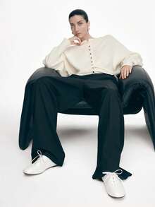 Mnmlis Women's Lace-Up Design Casual Flat Loafers For Christmas Valentine's Day - White - View 3