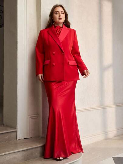 ZEYLAH Elegant Satin Patchwork Blazer, Suitable For Parties And Gatherings