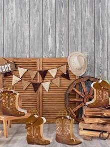 4/8/16 chiếc túi giấy Kraft hình ủng và mũ cao bồi miền Tây có tay cầm - Quà tặng theo chủ đề Rodeo cho sinh nhật, tiệc độc thân và trang trí miền Tây hoang dã, nhiều màu sắc, thiết kế tự làm theo chủ đề miền Tây, mũ cao bồi - Nhiều màu - Xem 4