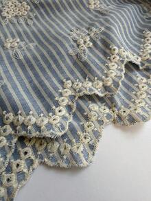 Sunnyshic Casual Embroidered Bohemian Wide Leg Pants For Women, Suitable For Home, Commute And Leisure - Blue and White - View 7