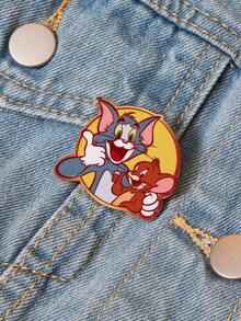 TOM & JERRY X SHEIN Cute Cartoon Animal Pattern Metal Brooch - Multicolor - View 1