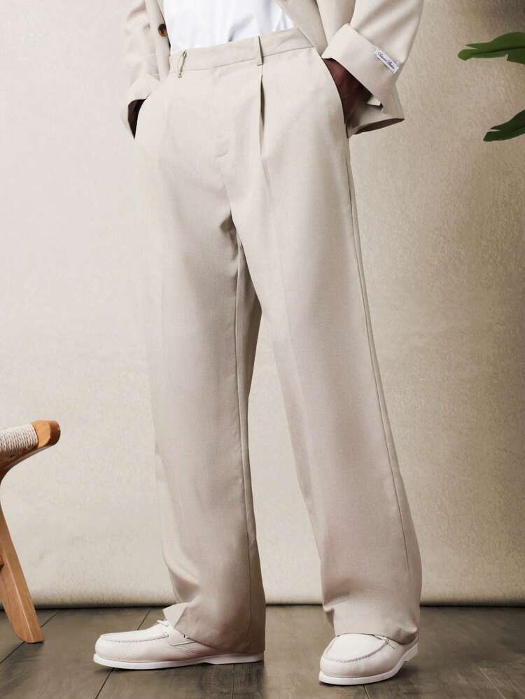 Classic Straight Fit Suit Pants