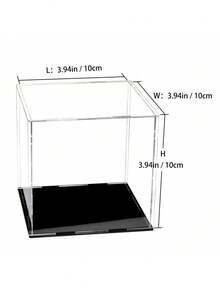 Caja de exhibición de acrílico transparente, caja apilable, caja de figura, soporte de caja de exhibición vertical ensamblable con base negra, caja de polvo de personaje popular, vitrina a prueba de polvo para coleccionables, figuritas y recuerdos. Estuche completo de figura de guante, acrílico, estuche de colección, fácil de ensamblar, resistente a las manchas, guantes, paño de limpieza, caja de acrílico, instrucciones de cuidado, instrucciones - Negro - Ver 2