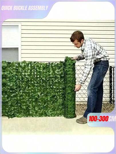 1 pieza Pantalla de valla de privacidad de hiedra artificial expandible - Paneles de hojas de ratán de plástico para paredes verdes artificiales, jardines al aire libre, patios, balcones, decoraciones, seto de follaje multiusos para decoraciones de valla del Día de la Madre, ceremonia de graduación, decoraciones de renovación de verano