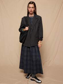 COUREZ 露背格纹吊带长裙 / Y2K 春季女装 可爱夏季连衣裙 长裙 约会之夜 情人节外出穿搭 - 彩色 - 查看 2