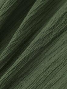 EMERY ROSE 女士V领休闲衬衫，适合夏季穿着 - 綠色 - 查看 6