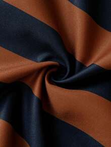 Maweii Quần ống rộng kẻ sọc dáng casual, cạp chun. - màu nâu - Xem 7