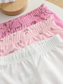 SHEIN Bộ 3 món đồ mùa hè cho bé gái, bộ đồ ngắn tay chấm bi phong cách thường ngày cho bé gái. - Nhiều màu - Xem 4