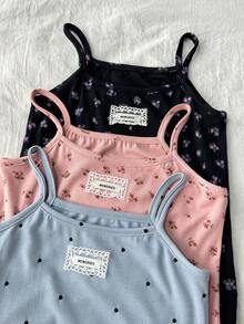 DAZY Young Girl Casual Ditsy Floral Camisole, Summer - Multicolor - View 2