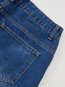 GlowEve Women's Floral Embroidery Knot Design Casual Versatile Daily Wear Denim Jeans - Blue - View 7