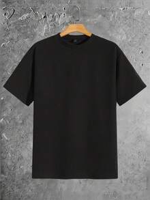 Manfinity BRENVOR Men Casual Solid Drop Shoulder Tee For Summer - Black - View 1