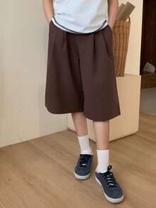 DAZY Tween Girls Solid Color Woven Wide Leg Pants, Fall - Brown - View 4