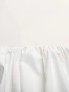 SHEIN 少女夏季休闲度假白色高腰迷你碎花裙 - 白色 - 查看 5