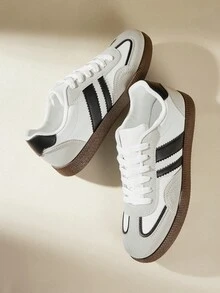 CUCCOO EASI 2026 New Spring Women Retro Versatile Casual Sports Shoes, Flat Bottom Sneakers - White gray pu - View 5