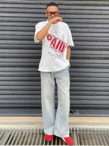 Ngobest Haus Ngobest Haus 男士新款时尚嘻哈印花T恤 - 白色 - 查看 1