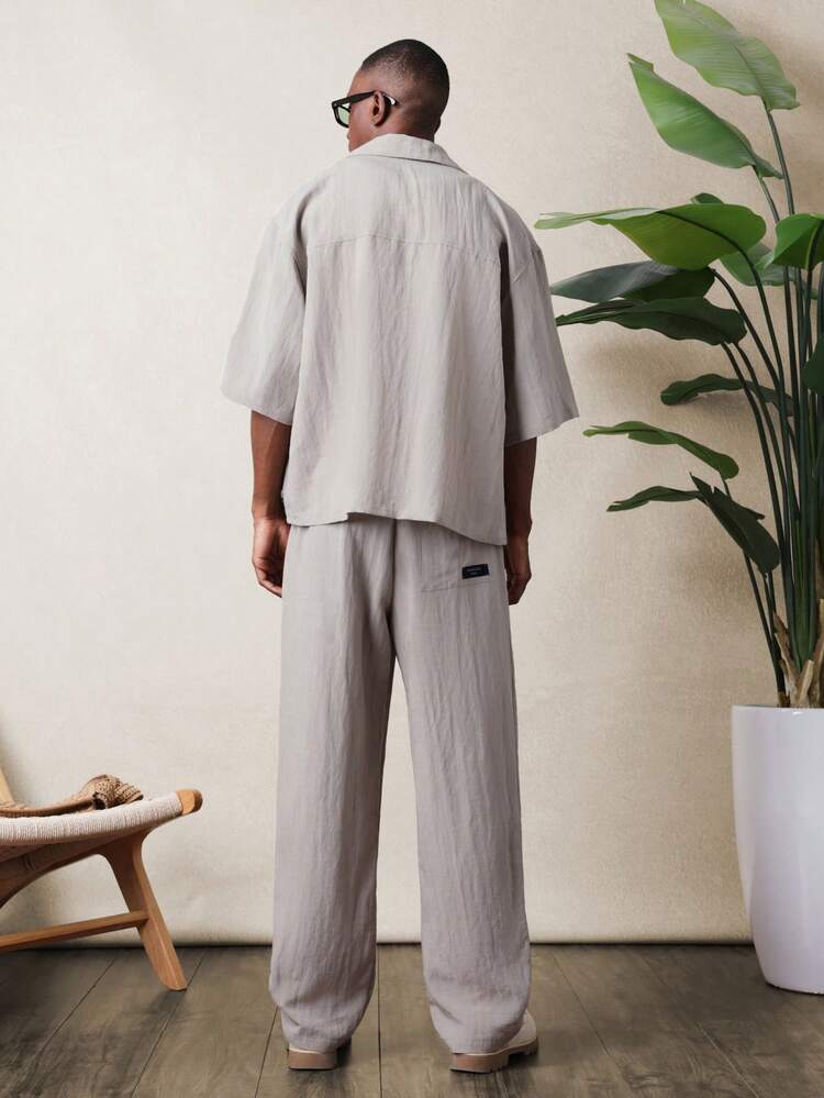 Linen Co-Ord Set With Button Shirt And Pants