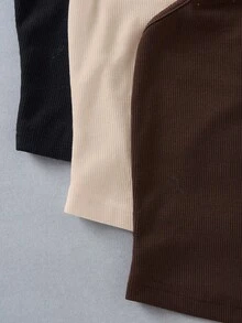 SHEIN Essnce 3件套女士针织吊带背心瑜伽上衣女士上衣无胸罩上衣夏季女士吊带背心内置胸罩 - 彩色 - 查看 8