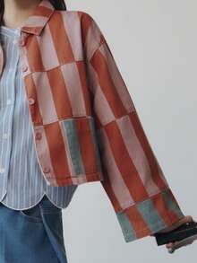 Nöista 印花牛仔夹克，纽扣前襟，翻领。 - 彩色 - 查看 8