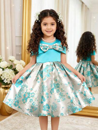 Young Girl Cute Princess Dress With Heavy Duty Fabric Design Elegant Style, Suitable For Party Dressing