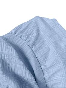 KARISMINA 女士纯色情人节不对称领沙滩连衣裙 - 淺藍色 - 查看 6