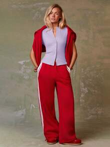 Athîral Áo khoác cardigan nữ tay ngắn, màu trơn, kiểu dáng thường ngày, cài cúc phía trước. - Màu tím - Xem 2