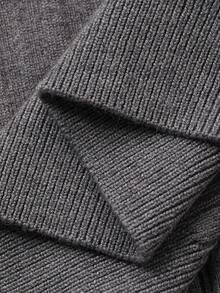 DAZY Men's Solid Gray V-Neck Knit Sweater, Summer - Grey - View 7