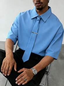 Manfinity Dauomo Casual Fashion Versatile Commuter Necktie For Men - Blue - View 6