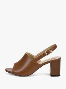 Alvarani 2.5 Inch Heel Height Women's High Heel Sandals, New Spring/Summer Minimalist Easy-To-Match Work Shoes, Casual Open Toe Mid Heel With Ankle Strap - Mocha Brown - View 6