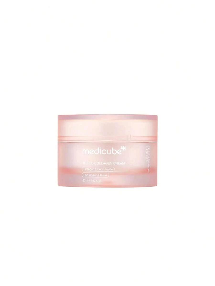 Medicube - TRIPLE COLLAGEN CREAM 4.0 (50 Ml) - Anti-Aging Cream With Triple Collagen, Elastin, And Niacinamide To Improve Firmness, Reduce Wrinkles, And Enhance Skin Radiance. Intensely Hydrating And Fortifying From Within. - White - View 1
