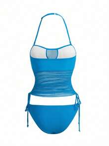 Swim Vcay 女士可拆卸吊带背心式泳衣 - 藍色 - 查看 2