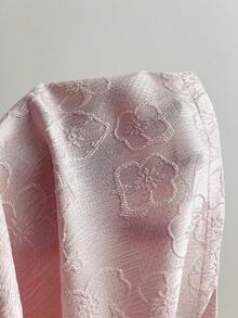 Elamini Women's Party New Year New Chinese Style Jacquard Textured Fabric Fitted Mini Dress - Baby Pink - View 5