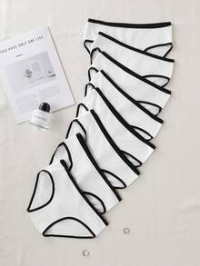 极简运动风弹力腰带少女内裤 - 白色 - 查看 4